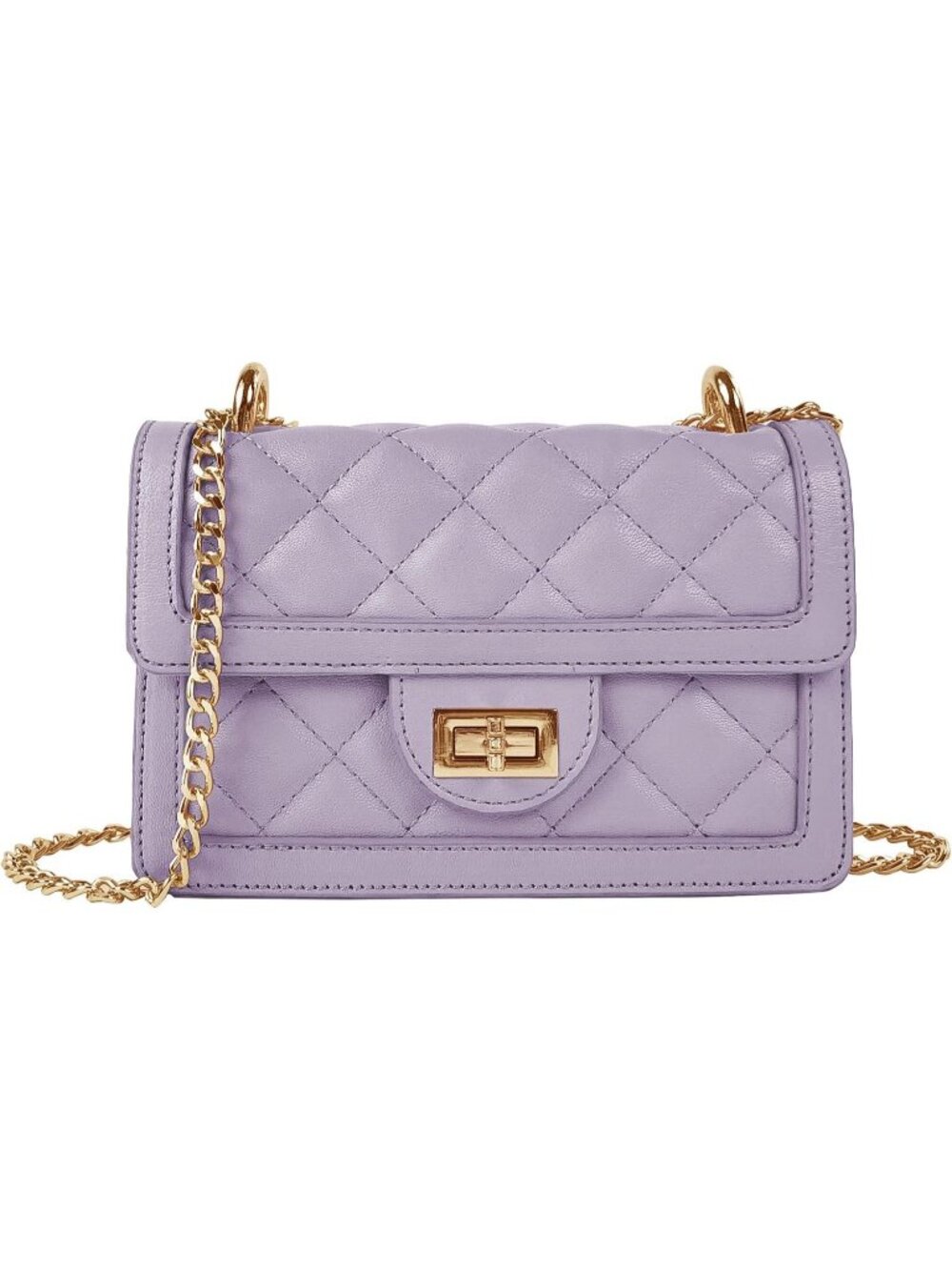 Women's Lavender Quilted Mini Small Shoulder Wallet Purse Crossbody Bag